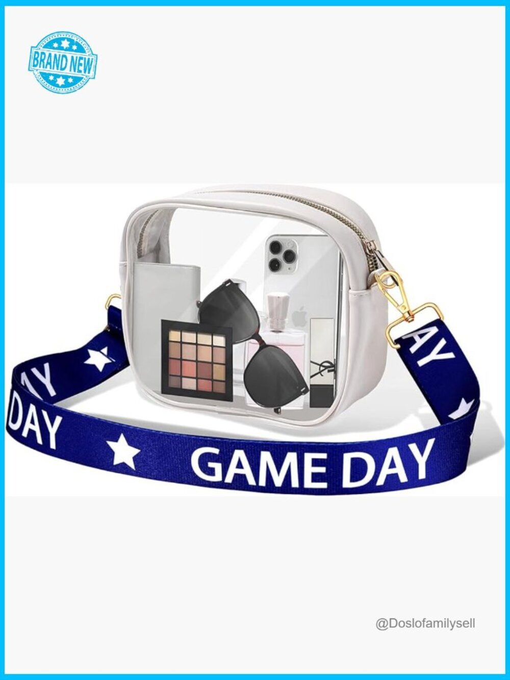 Clear Crossbody Bag Stadium Approved PVC Shoulder Purse Game Day